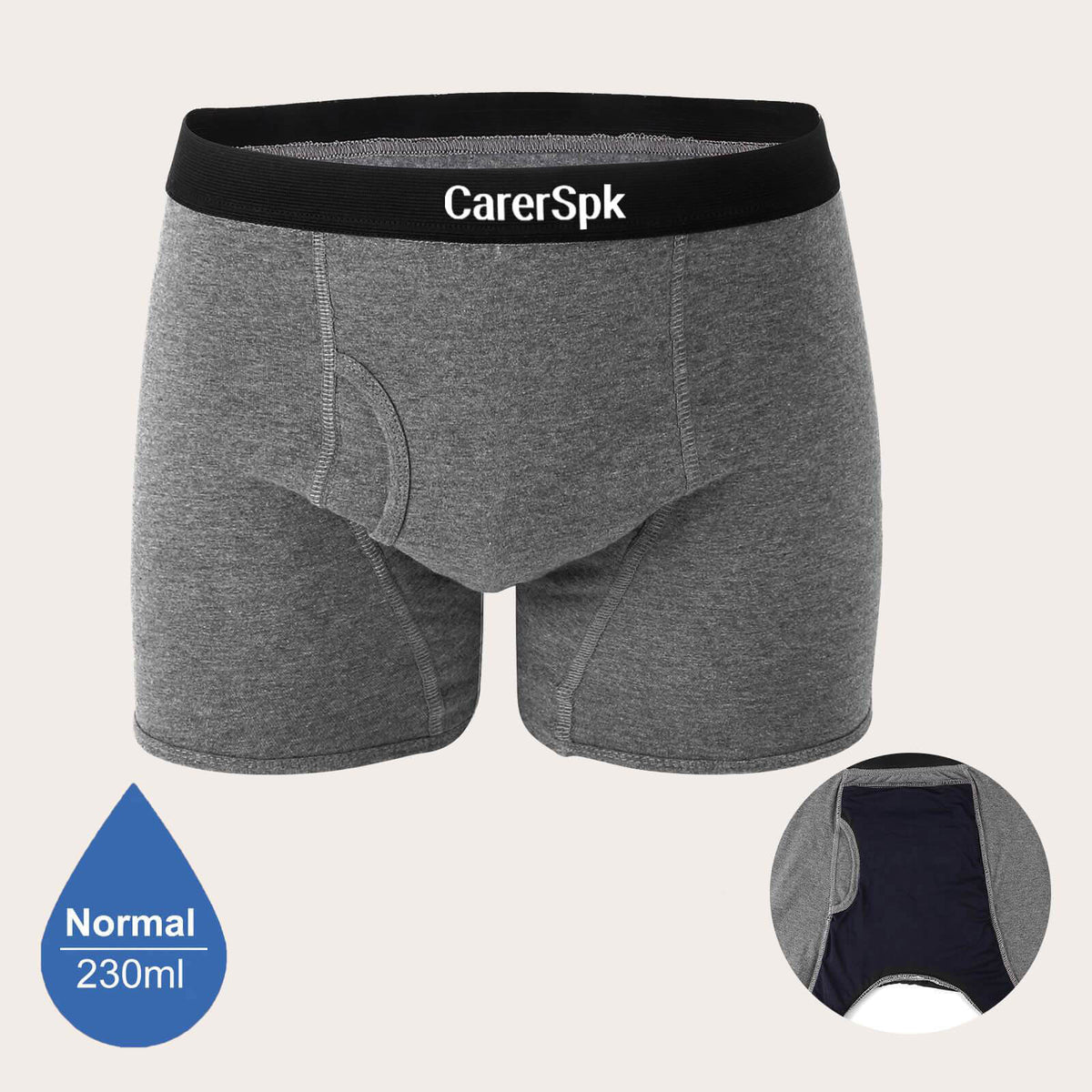 CARERSPK Men's Incontinence Underwear with Fly - M99